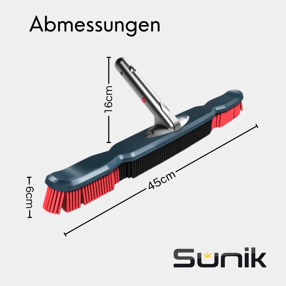 Pool Wandbürste 45cm mit Aluminiumgriff – Produktansicht 4