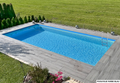 Styroporpool Komplettset Premium 5,00 × 3,00 × 1,50 m mit blauer Poolfolie und Edelstahlleiter