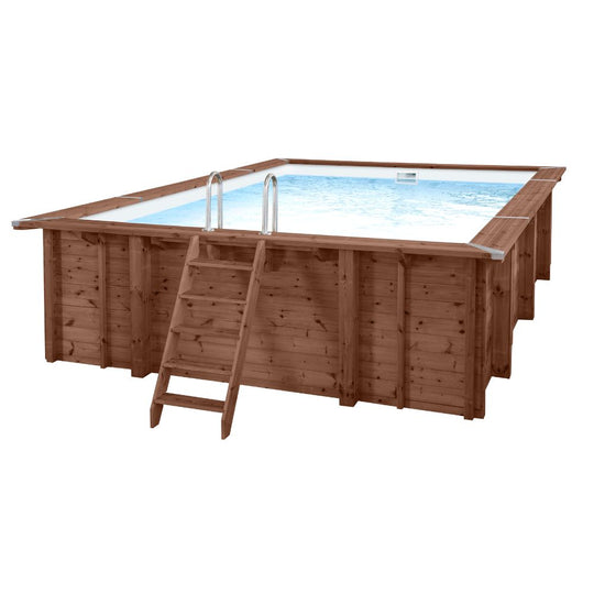 Holzpool Sumatra Pro-Line rechteckig - Deluxe Set 6,00 x 4,00 x 1,38m