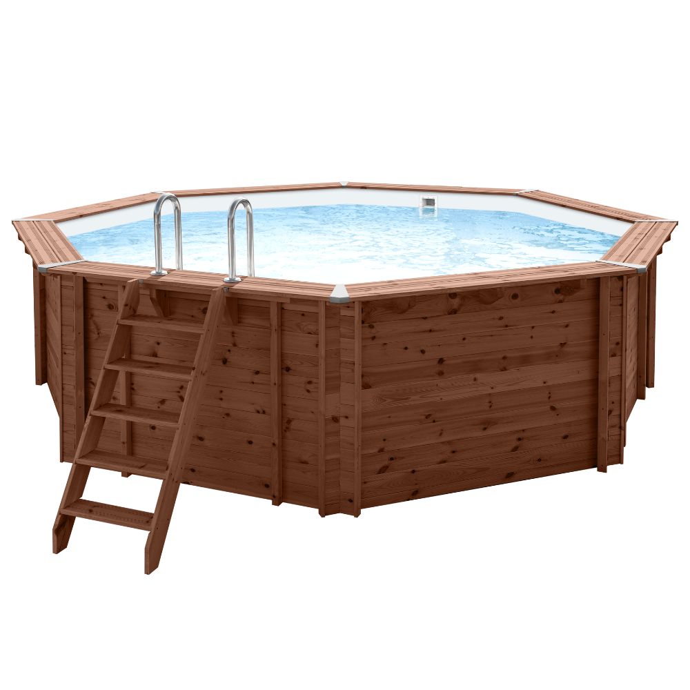 Holzpool Sumatra Pro-Line achteckig-rund - Basic Set 5,30 x 1,38m