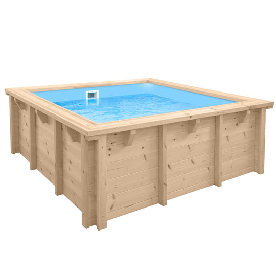 Holzpool Bali rechteckig - deluxe Set 2,10 x 2,10 m x 0,78m