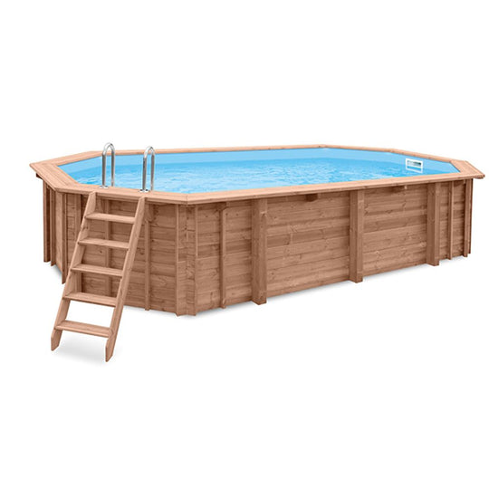 Holzpool Bali oval - deluxe Set 7,90 x 4,00 x 1,38m