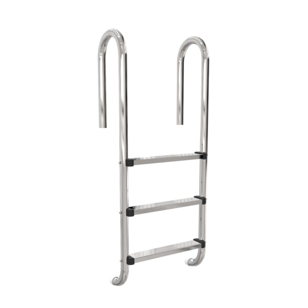 Poolleiter Basic enger Holm 3-stufig V2A Edelstahl