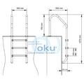Poolleiter Basic weiter Holm 3-stufig V2A Edelstahl – Produktansicht 3