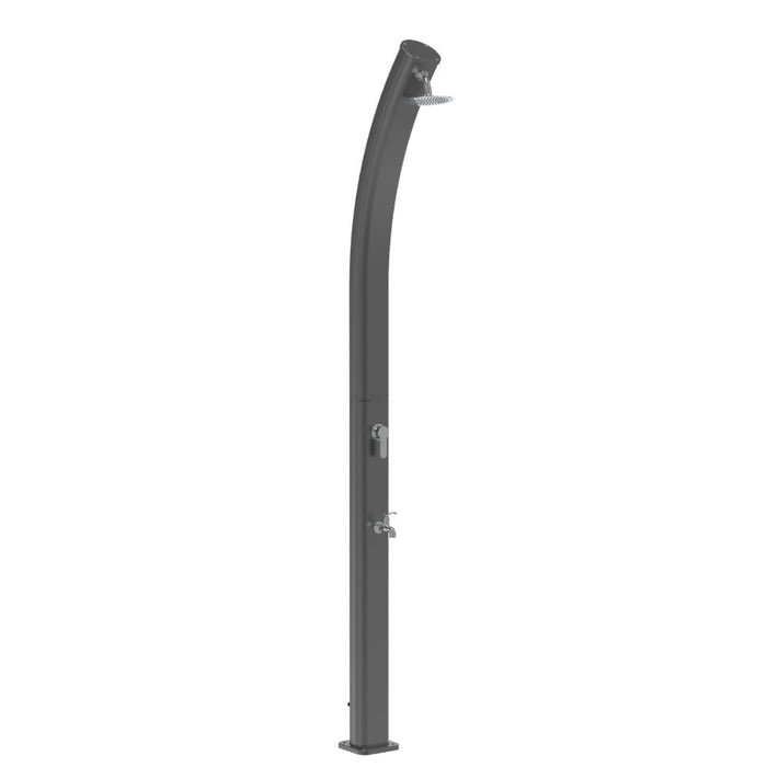 Solardusche Solax Curve | mit Kopfbrause und Fußbrause | Aluminium | 25 Liter