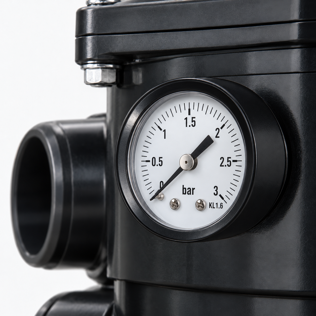 Manometer 0–3 bar am Ventil