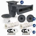 ASTRAL Einbauteile-Set Slim – 2 Skimmer, 4 Einlaufdüsen & 1 Bodenablauf
