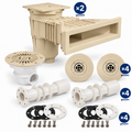 ASTRAL Einbauteile-Set Slim – 2 Skimmer, 4 Einlaufdüsen & 1 Bodenablauf