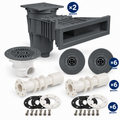 ASTRAL Einbauteile-Set Slim – 2 Skimmer, 6 Einlaufdüsen & 1 Bodenablauf