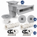 ASTRAL Einbauteile-Set Slim – 2 Skimmer, 6 Einlaufdüsen & 1 Bodenablauf