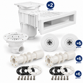 ASTRAL Einbauteile-Set Slim – 2 Skimmer, 6 Einlaufdüsen & 1 Bodenablauf