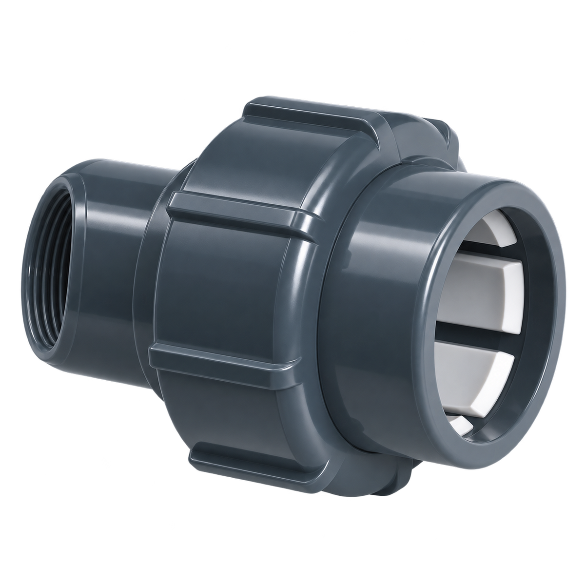 FlexFit-Verschraubung – 50 mm Klemmanschluss × 1½″ IG – Produktdarstellung