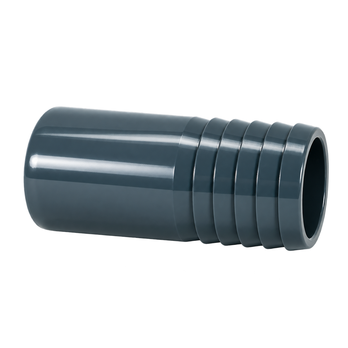 PVC-Schlauchtülle – 50 mm Klebestutzen × 38 mm Schlauch – Produktdarstellung