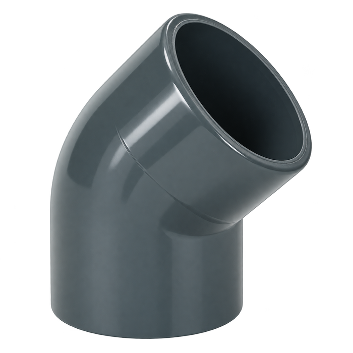 PVC-Winkel 45° PN10 – Klebemuffe × Klebemuffe