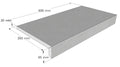 Scandi-Roc Firenze – Hersteller-Profilzeichnung des geraden Steins, 600 × 295 mm, 20 mm Materialstärke, 65 mm Profilhöhe