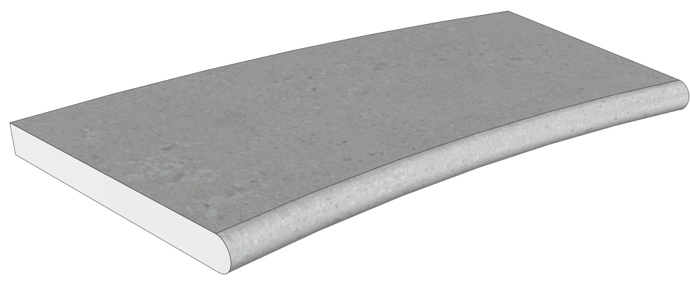 Scandi-Roc Kiruna – Radiusstein – schematische Bauteilansicht für Rund- und Ovalbecken; Radius gemäß gewählter Beckengröße