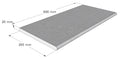 Scandi-Roc Maranello – Hersteller-Profilzeichnung des geraden Steins, 600 × 295 × 20 mm