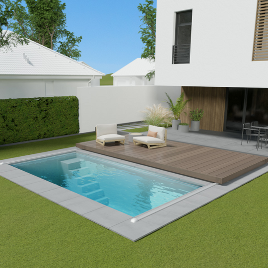 Waludeck Flat - begehbare Poolabdeckung 6.0 x 3.0m