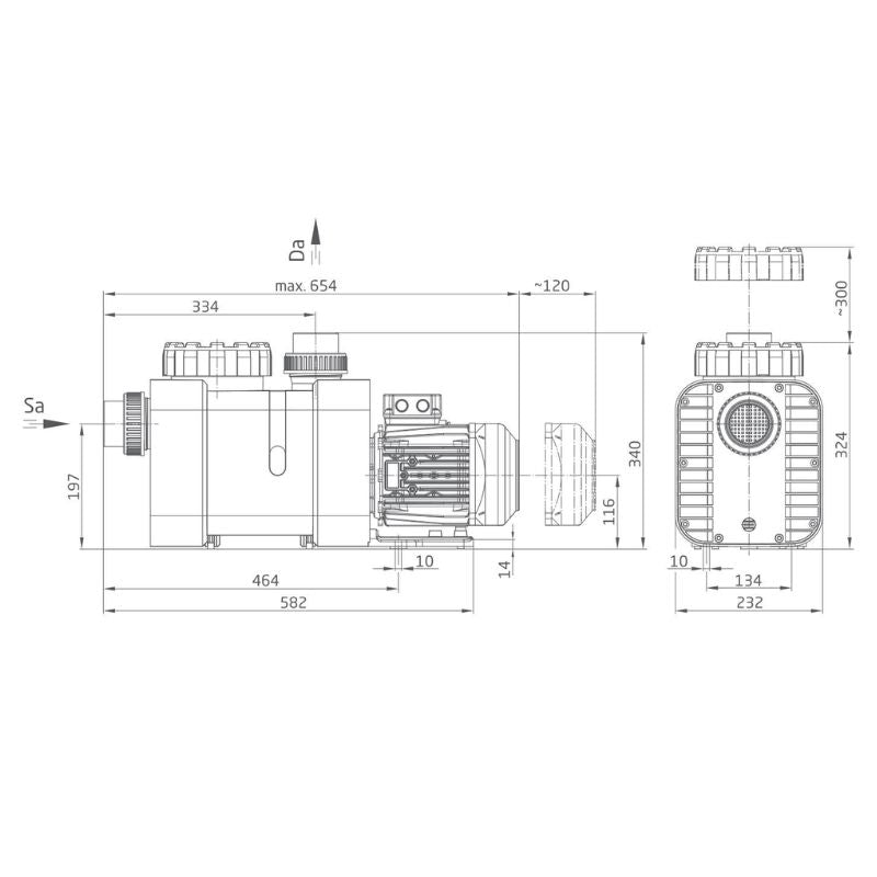 Speck Badu Delta 13 - Pool Filterpumpe 13m³/h - 0,45 kW / 230V – Produktansicht 2
