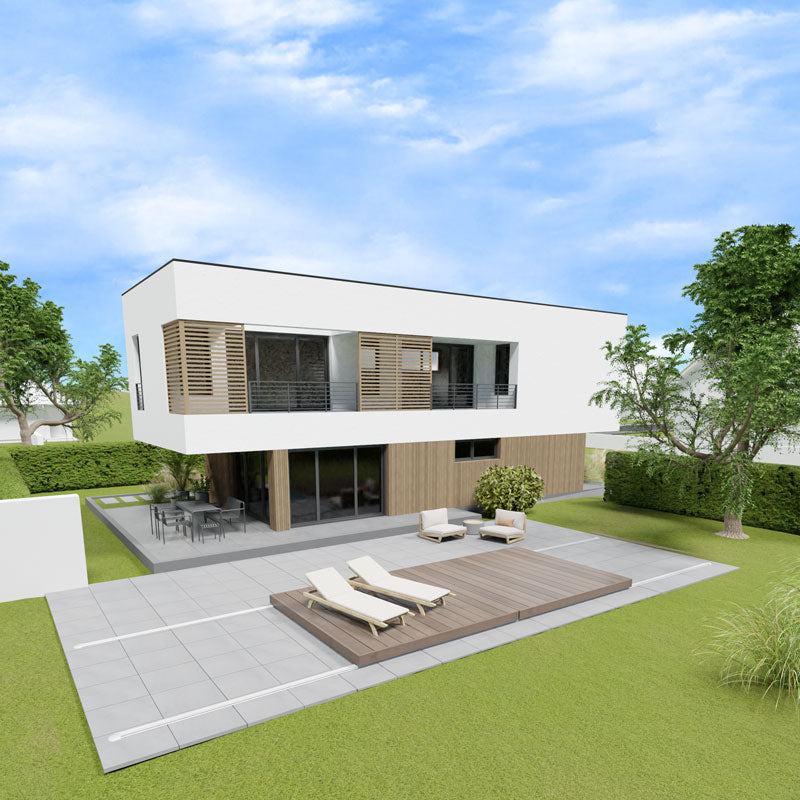 Waludeck Flat - begehbare Poolabdeckung 6,0 x 3,0m – geschlossener Zustand